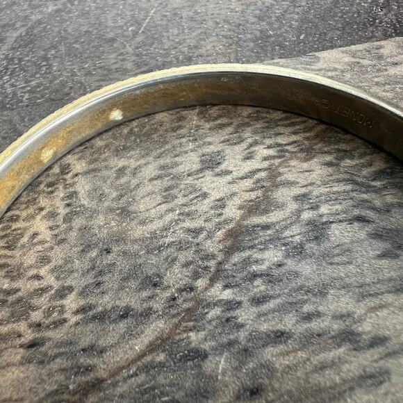 Vintage Monet Gold Tone Bangle Bracelet - Picture 4 of 4